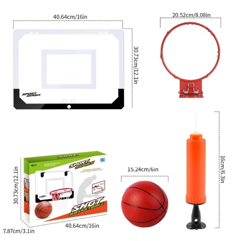 Canestro da basket sospeso Facile da montare Gioco sport coperto Giocattolo da con palla per bambini 15UB