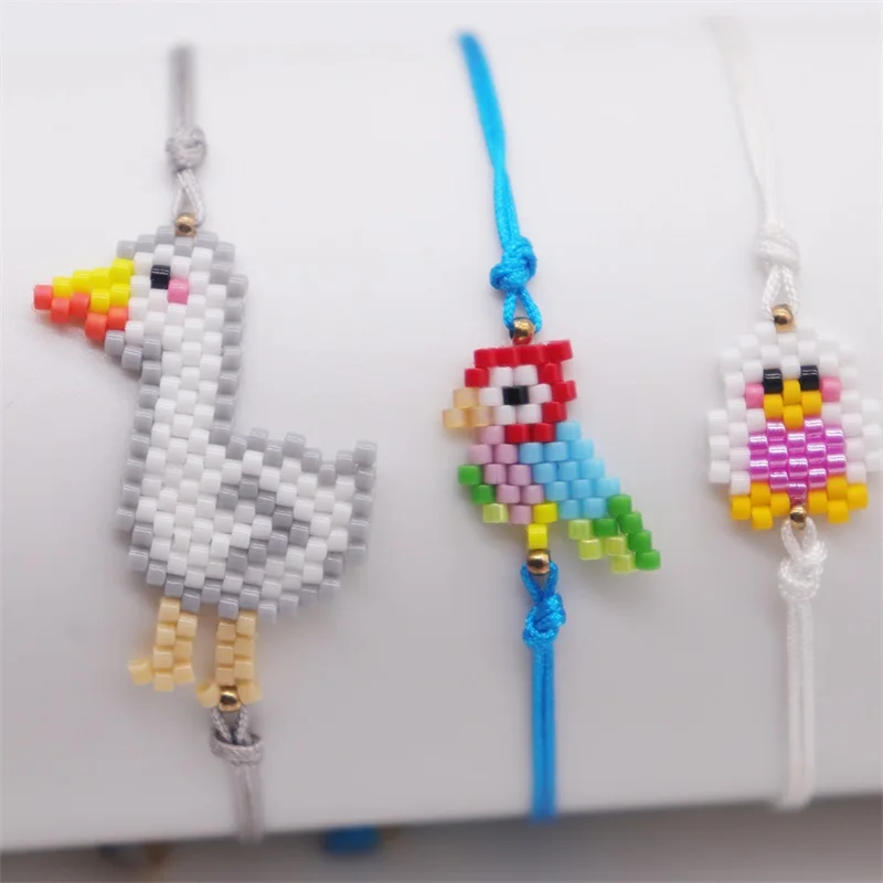 ZHONGVI ميوكي سوار مُزين بالخرز للأطفال لطيف الحيوان ديناصور الباندا تصميم أساور Pulsera موضة بوهو مجوهرات للهدايا فتاة #6