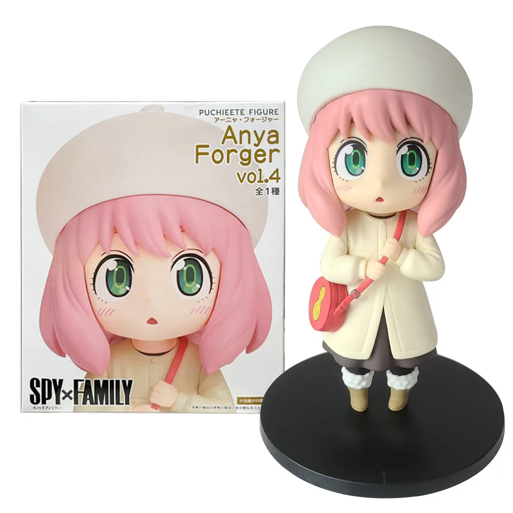 15CM Anime SPY Family Anya Forger Figure 4 Winter Clothing Hat Dress Up Cute Standing Model Toy Gift Collection Action Figure