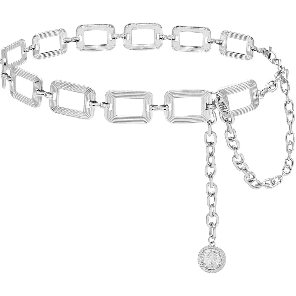 

Women's Chain Belt Metal Waist Belt Chunky Belly Link Belt