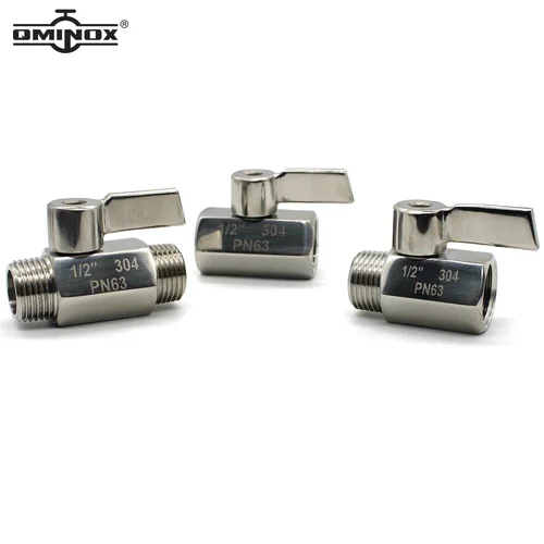 Imagen 2 del producto SS304 SS316L válvula de bola macho NPT de acero inoxidable válvulas de bola PN63 1/8 ""1/4"" rosca BSPT mini válvulas de bola válvulas de bola 1/2 ""3/4""