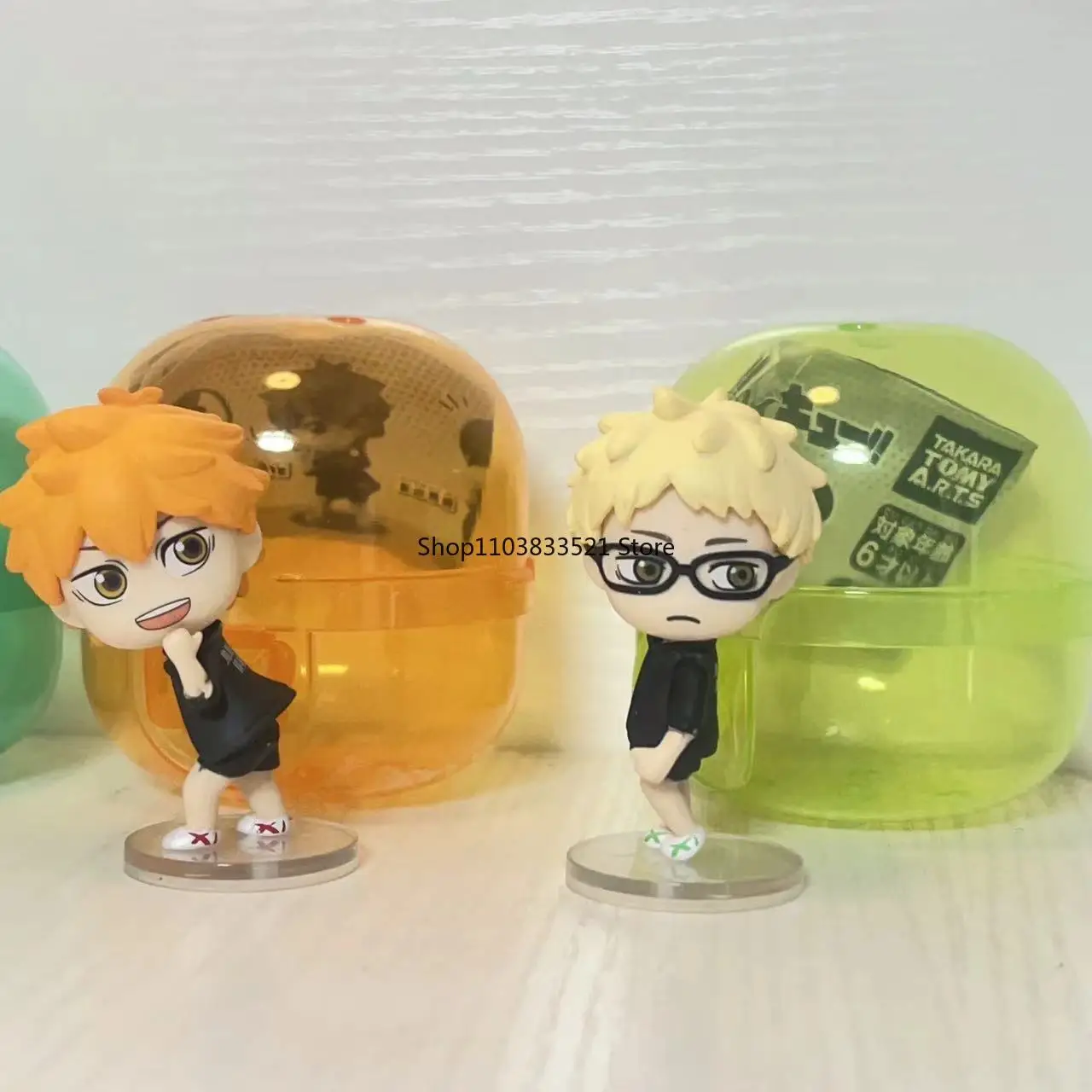 Originele Haikyuu!! Gashapon Speelgoed Kei Tsukishima Shoyo Hinata Draai Anime Figuur Kids Cadeau Verzamelmodel Ornamenten