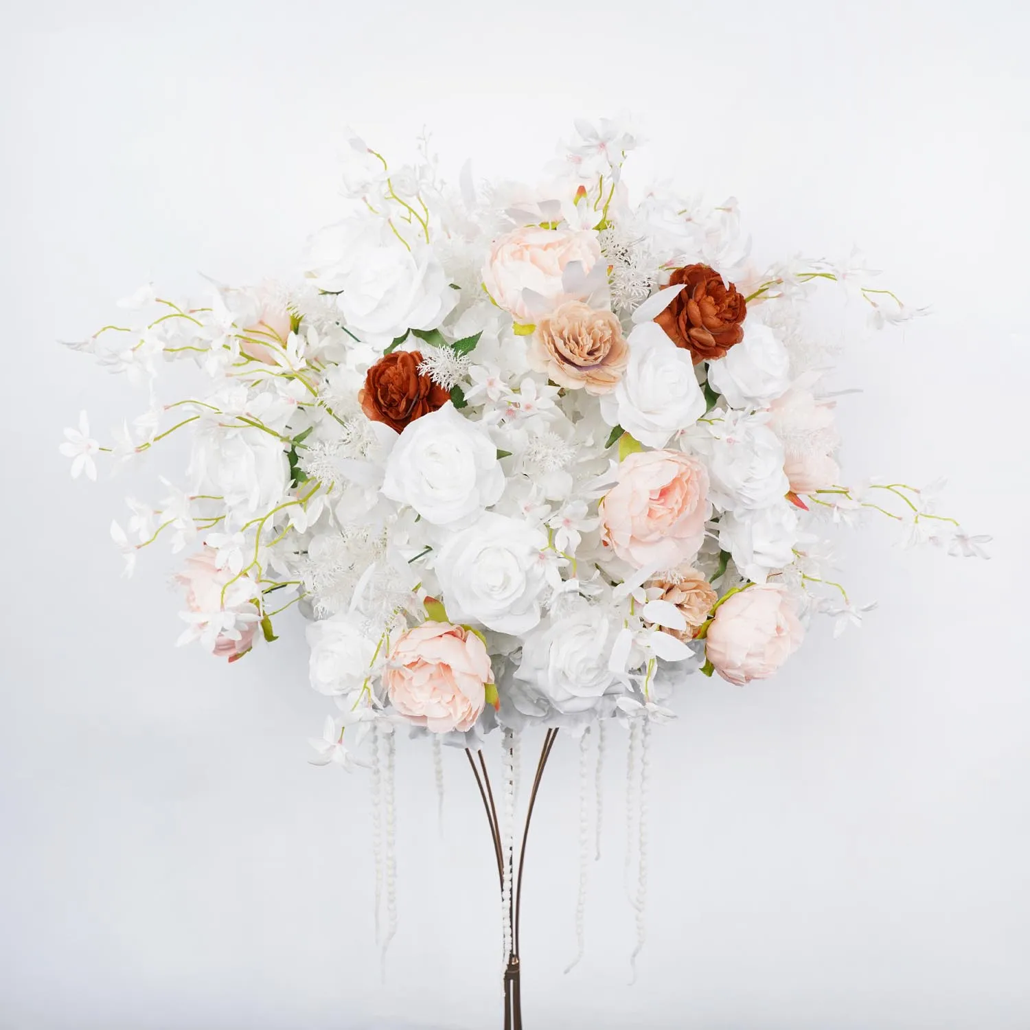 

Uflower 50cm white Pink Rose Peony Floral Ball Table Centerpiece Wedding Table Deor Flower Arrangement Party Stage Props Display