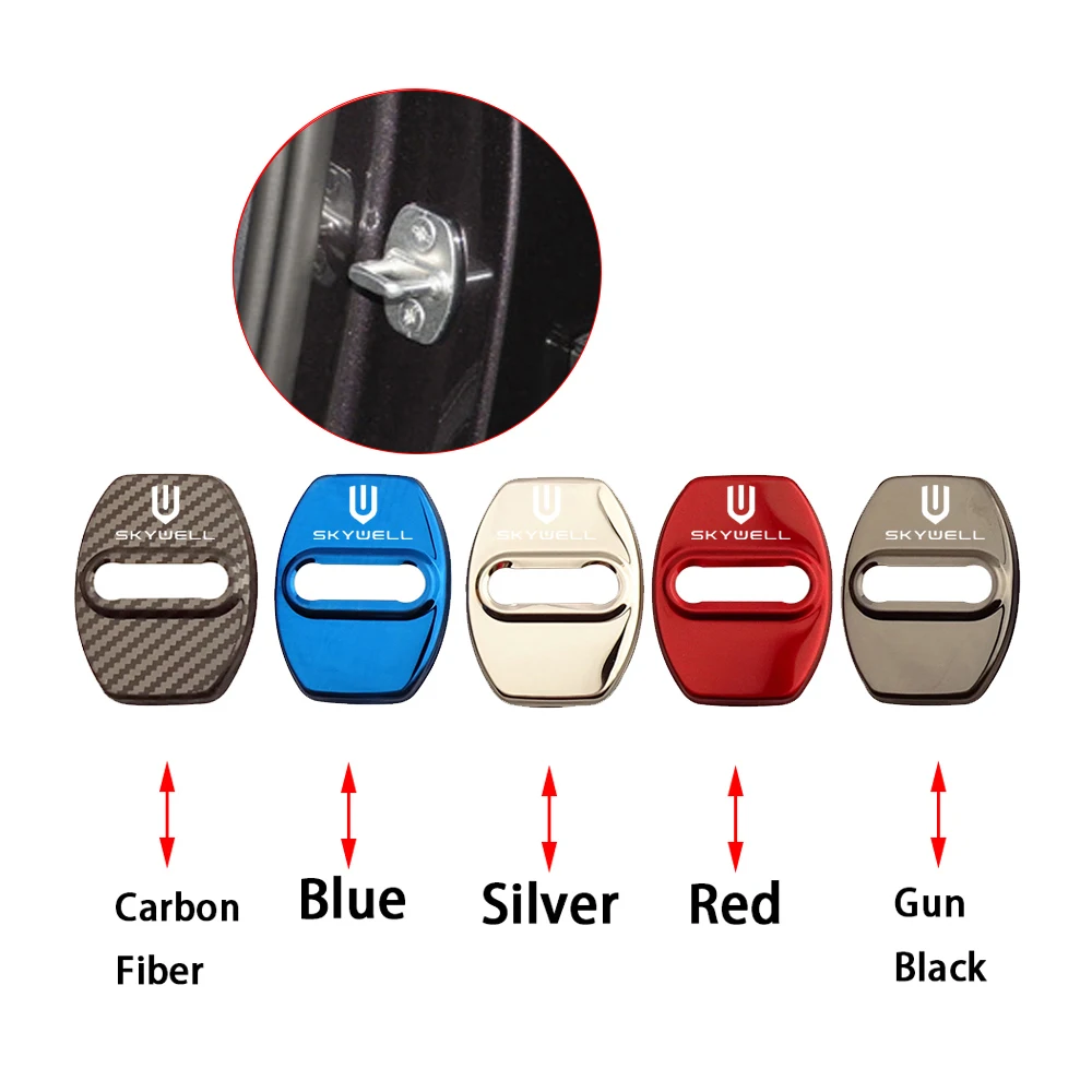 4 قطعة غطاء قفل باب السيارة ل Skyworth Skywell EV6 HT-i ET5 2022 2023 2024 2025 قفل باب السيارة مشبك الغطاء الواقي اكسسوارات