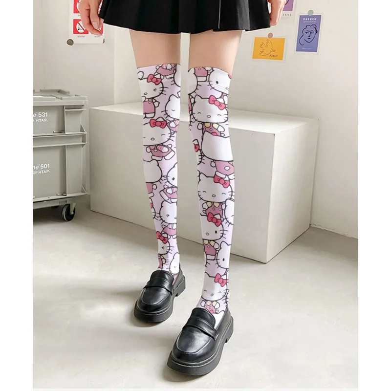 Sanrio Animation Peripheral Jk Stockings Over The Knee Kawaii Bottoming Pantyhose Japanese Style Non-Slip Lolita Knee High Sock