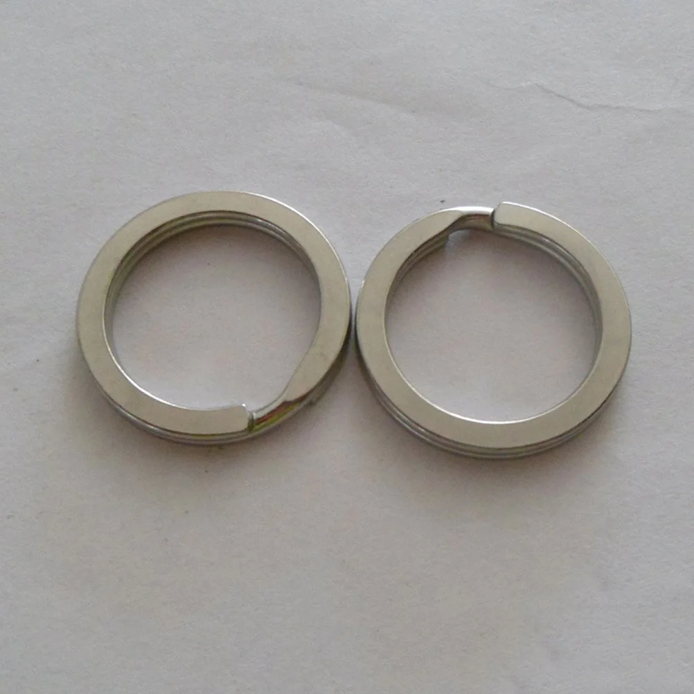 

30 Pcs Key Ring Stainless Steel Keychain Split Bulk Type Circular Circle Silver