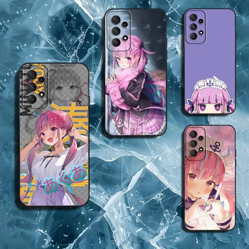 

M-Minato Aqua Hololive-es Phone Case For Samsung Galaxy A13,A21s,A22,A31,A32,A52,A53,A71,A80,Soft Black Shell