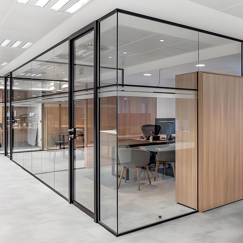

Frame Hidden Aluminum Poder Coating Glass Wall Partitioning for Office Meeting Conference Room
