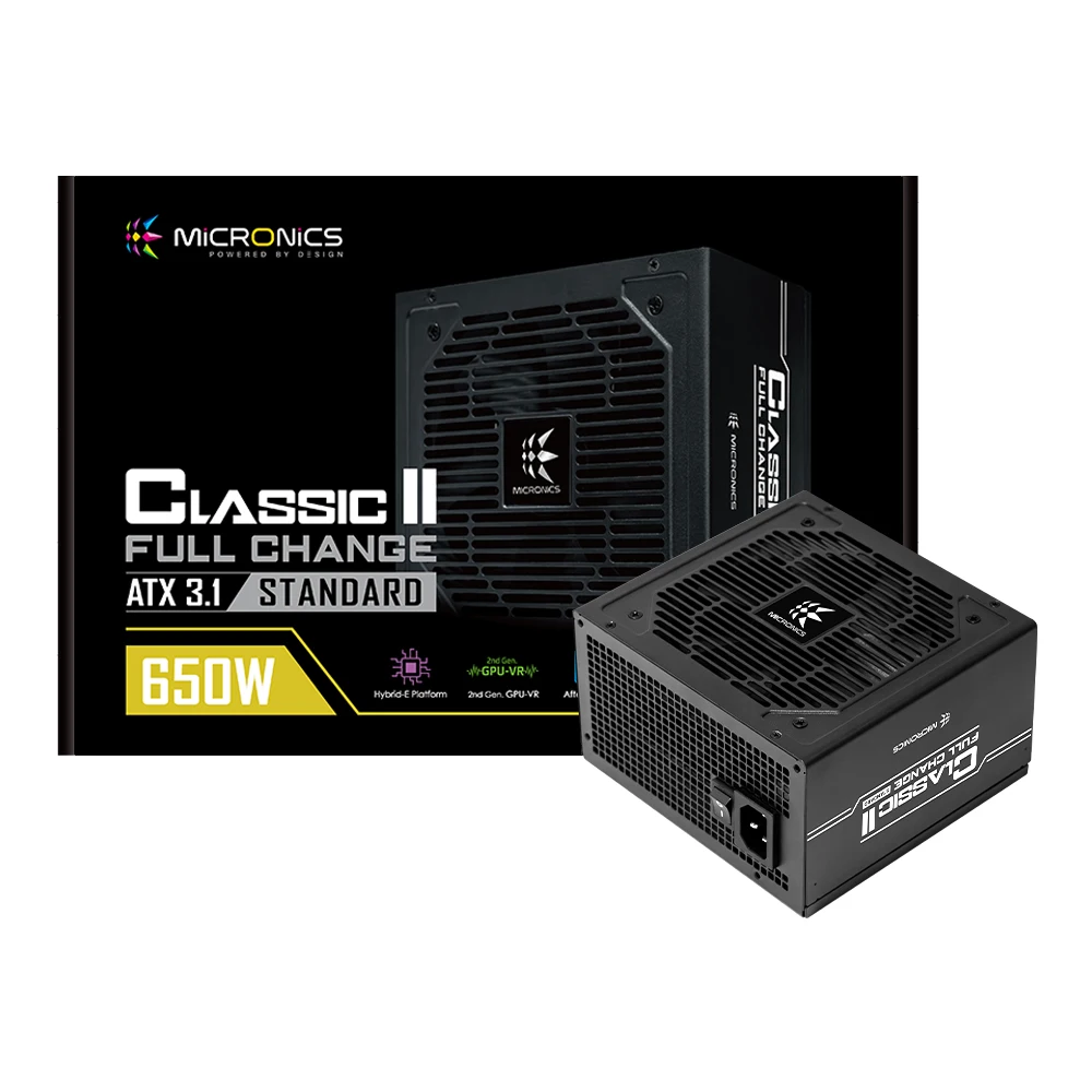 Micronics Classic Ii Full Change 650W 80Plus Standard Atx3.1 Black Power Supply