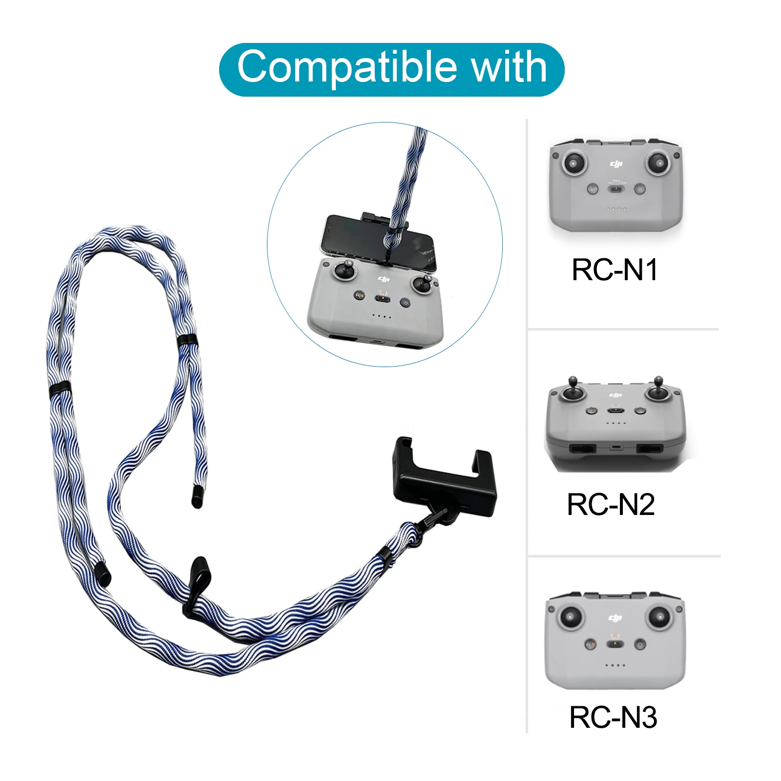 حزام الكتف لـ DJI RC-N1/N2/N3 حزام الرقبة للتحكم عن بعد لـ DJI NEO/Air 3/3S/Mavic 3 Pro Mini 2 3 4 Pro