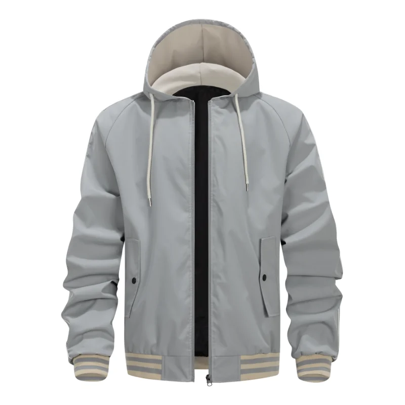 

Мужская спортивная уличная повседневная свободная универсальная куртка с капюшоном Топ