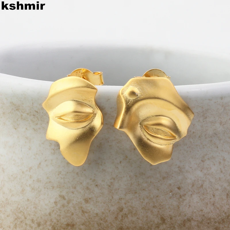 kshmir European and American studs design unique abstract earrings national fashion art high sense gift earrings