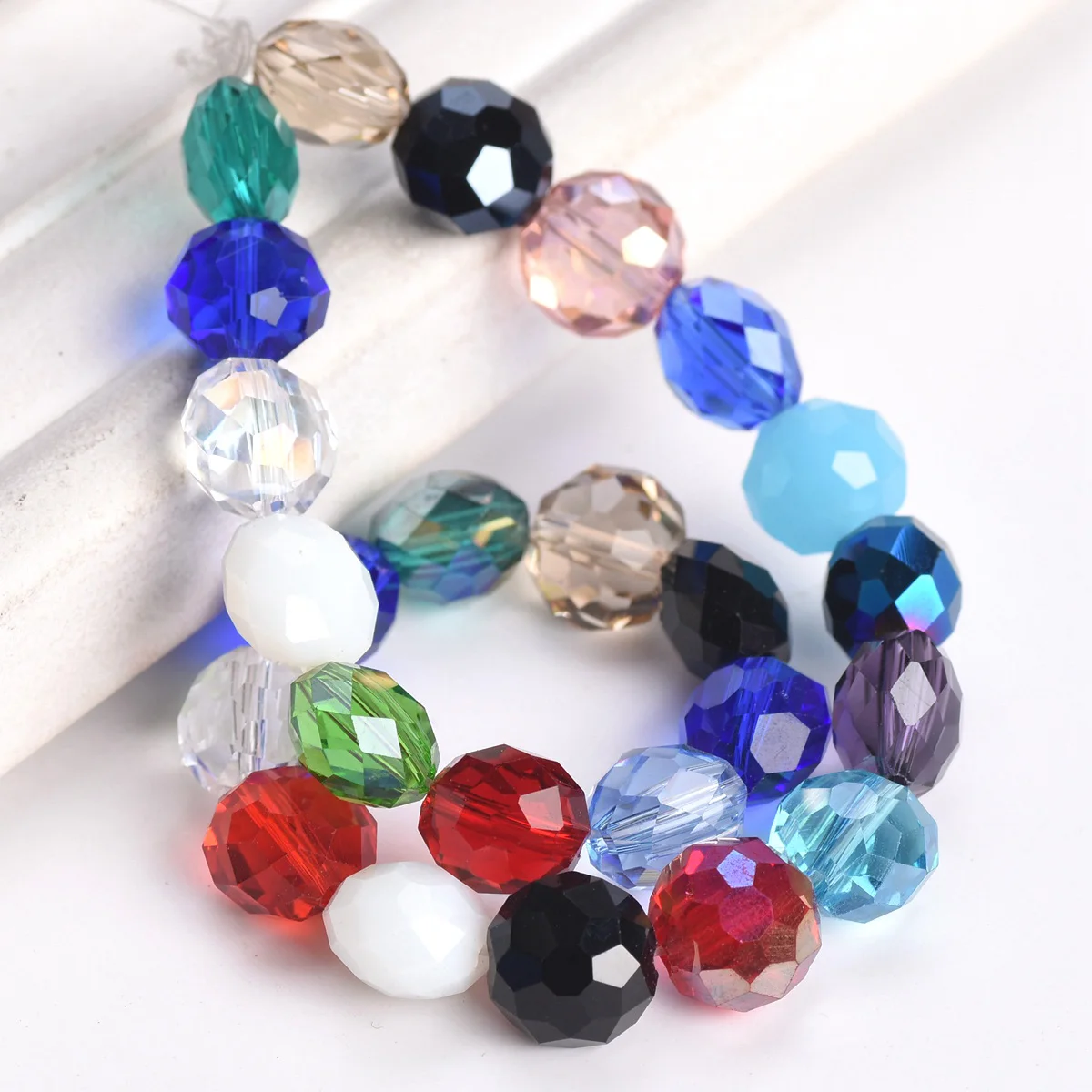 20pcs 10x7.5mm Mixed Rondelle Faceted Crystal Glass Loose Beads For Jewelry Making DIY Crafts Findings