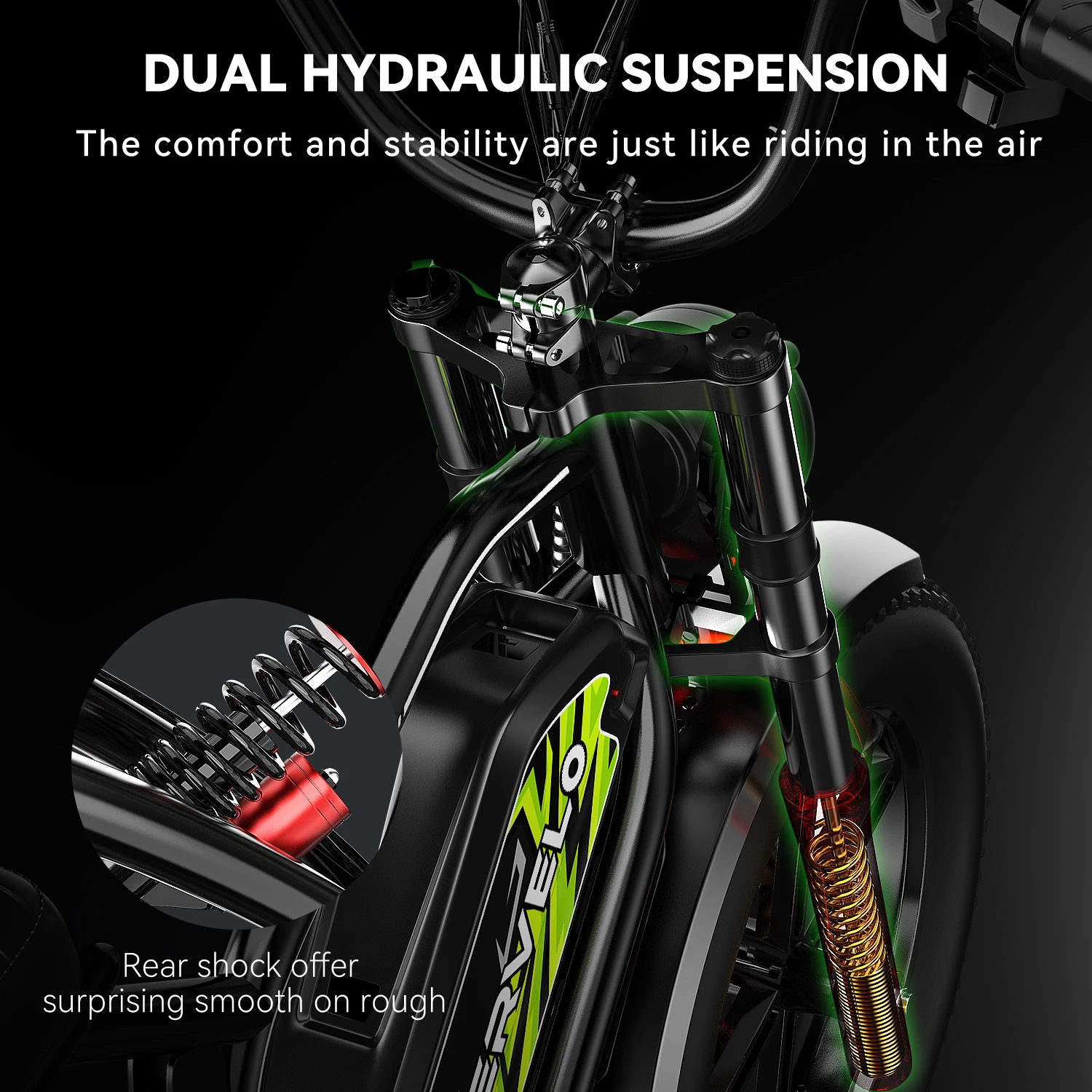 دراجة كهربائية Cybervelo EK11 للبالغين، دراجة إلكترونية بإطارات سميكة لجميع التضاريس مقاس 20 بوصة، دراجة كهربائية 80 ميلًا بدقة 30 ميجابكسل لدراجة نارية جبلية رملية #4