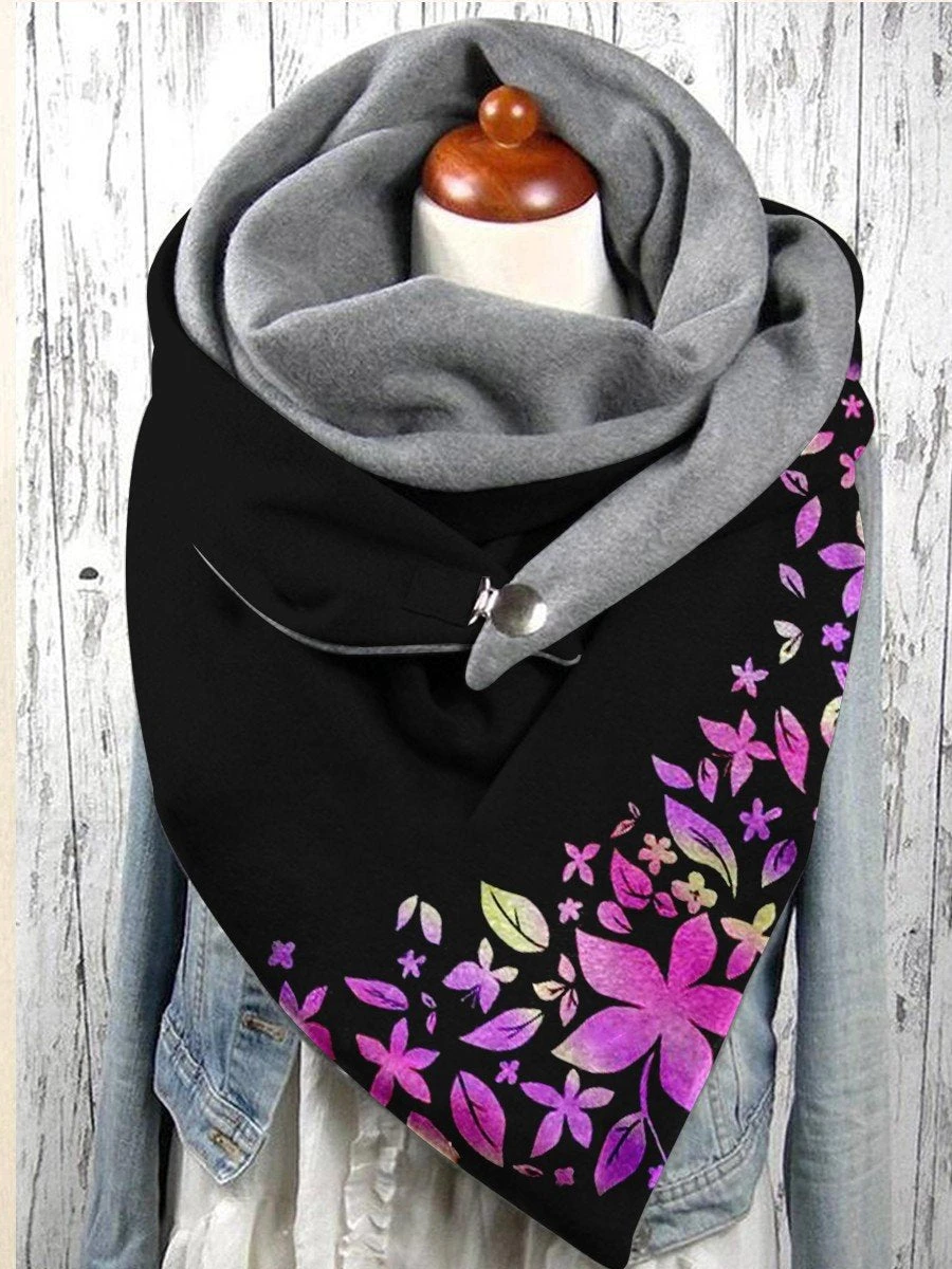 

Punk Colorful Flower 3D Print Casual Scarf And Shawl for Women
