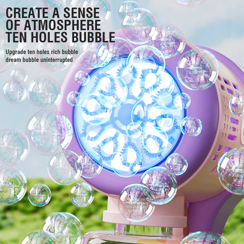 Children's Mini Bubble Gun Machine Electric Soap Bubbles Guns Blower Party Games Outdoor Toys for Boys Girls Kids Birthday Gifts