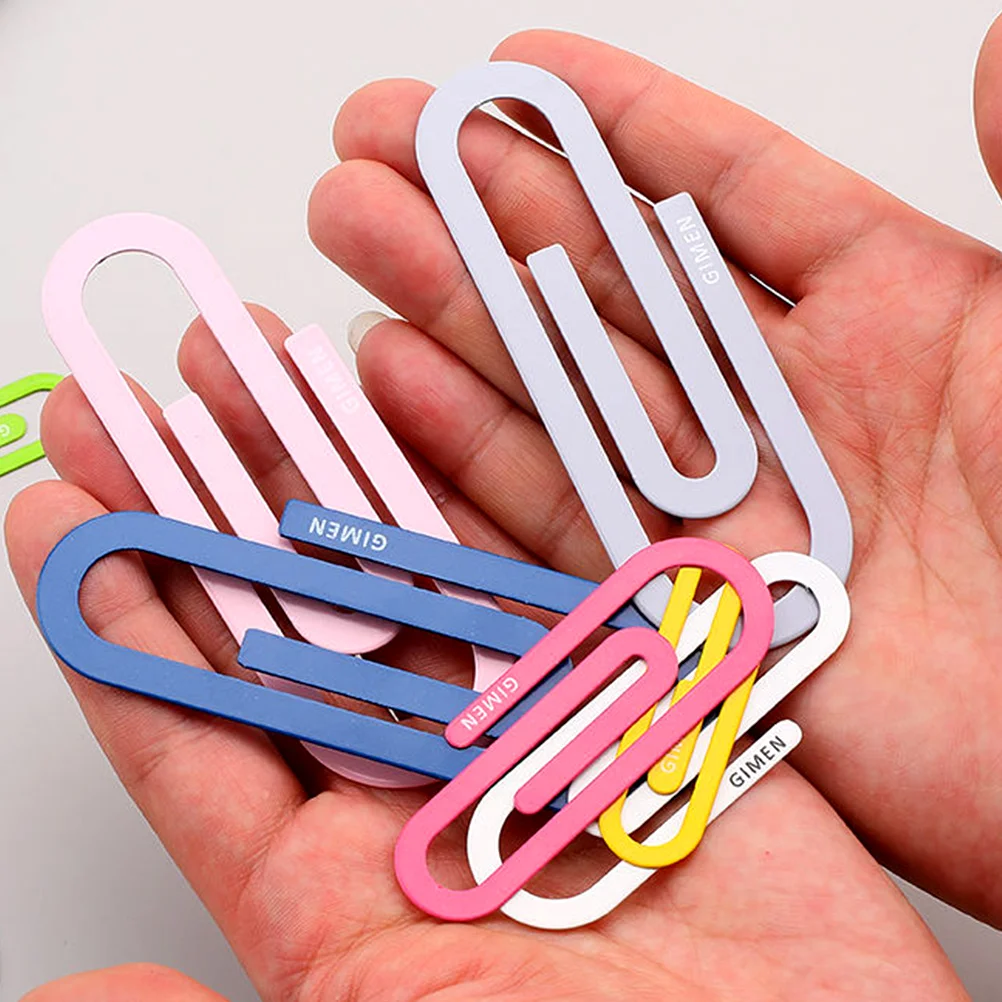 4 Pcs Bookmarks Paperclip Portable Clips Iron Stationery Paperclips Exquisite Multi-function File Lovely Clamps Student