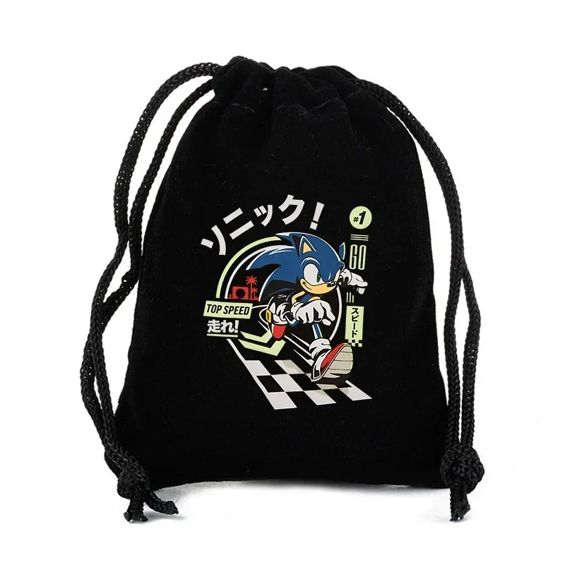 Bolsa de regalo con cordón sónico, bolsa de cosméticos con dibujos animados de Anime para niño, bolsa organizadora de almacenamiento portátil, bolsa de aseo con bolsillo de tela para regalo