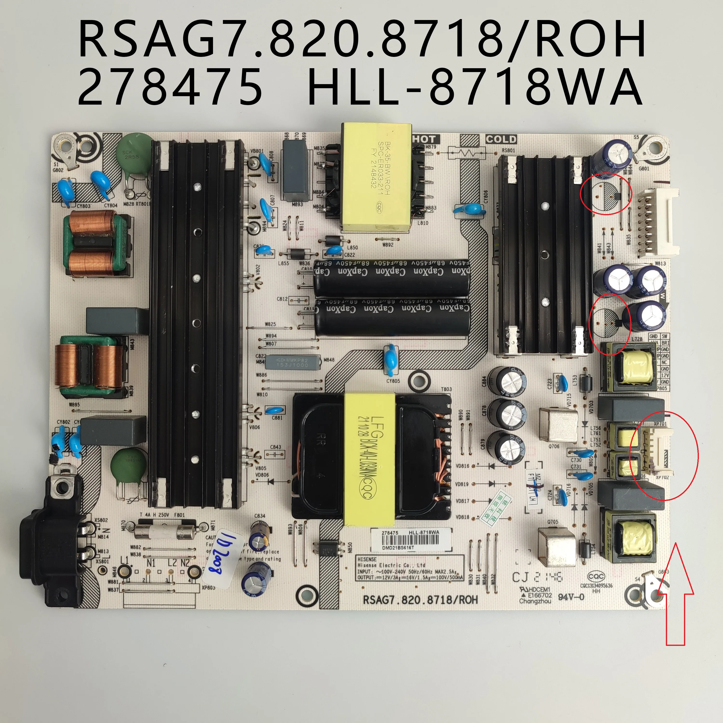 Original Power Supply Board RSAG7.820.8718/ROH 278475 HLL_8718WA HLL-8718WA