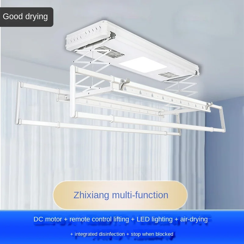 Electric clothes hanger home balcony intelligent lifting cooling rod top-mounted indoor automatic telescopic drying Rod