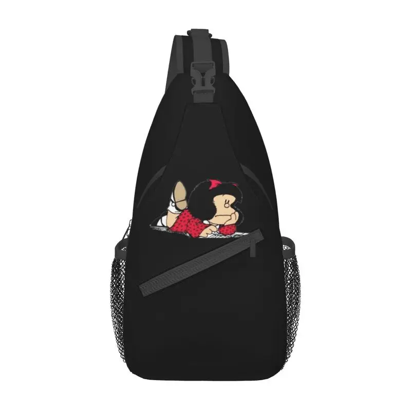 Fashion Cute Mafalda Sling Bag for Traveling Men's Argentine Cartoon Quino Comic Crossbody Chest Backpack Shoulder Daypack