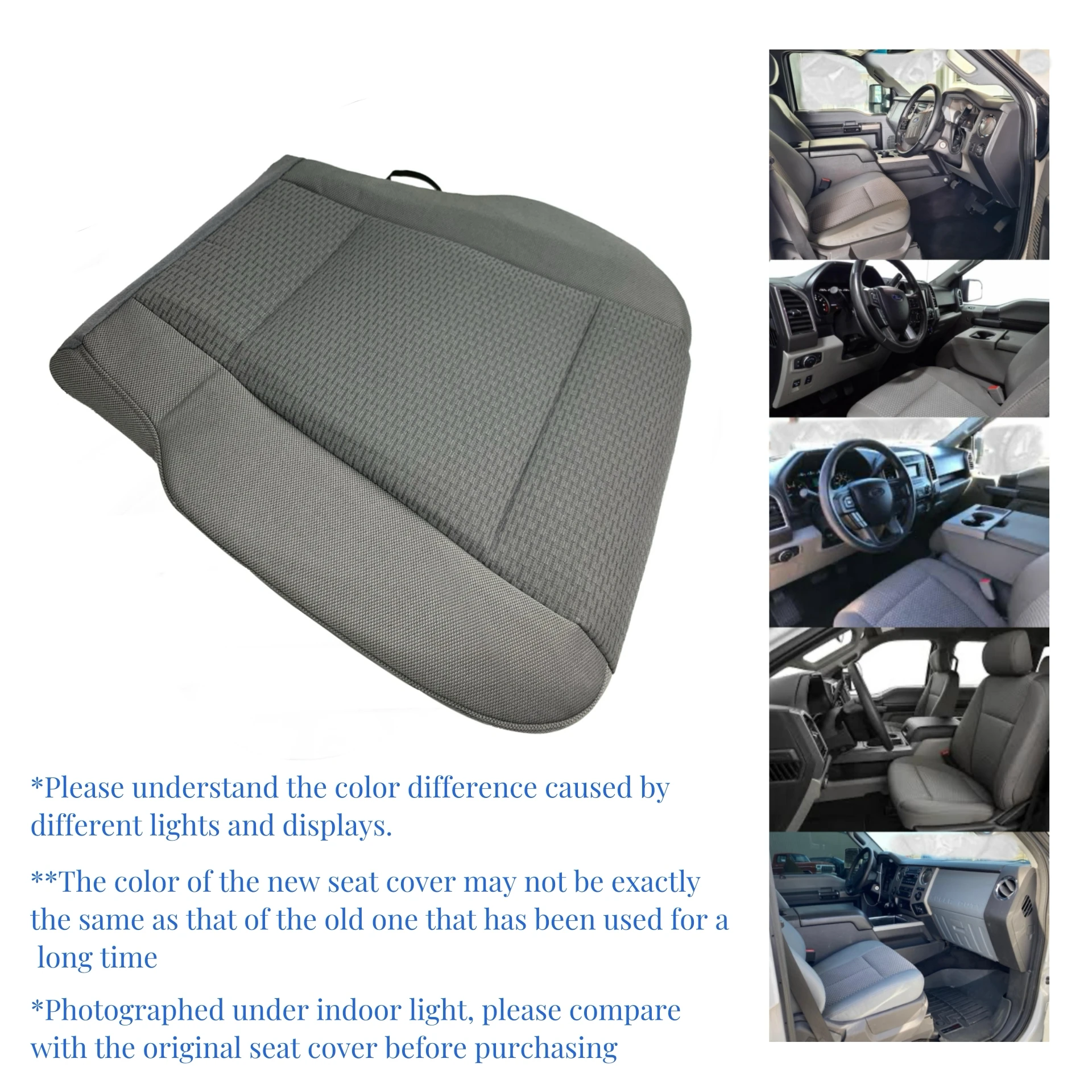 Passenger Bottom Cloth Seat Cover For 2015 2016 2017 2018 2019 Ford F150 XLT - Image 5