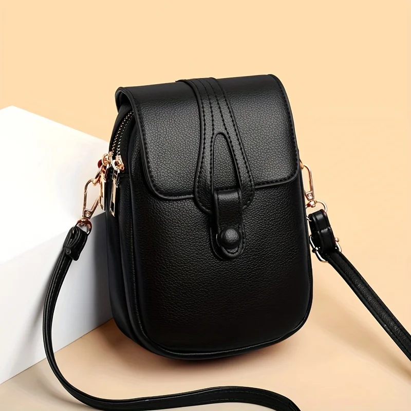 Stylish Flip Open Pu leather Crossbody Bags for Women Versatile Shoulder Purses Phone Pouch Pocket