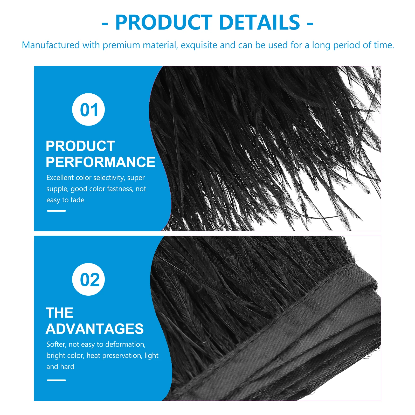 

Fringe Fabric for Clothes Making Decorations DIY Plume Apparel Sewing Embellishment Clothing Black