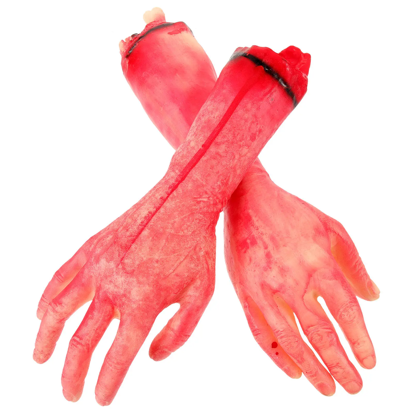 

2Pcs Broken Hand Decoration Halloween Scary Fake Human Arm Bloody Body Part Prop Haunted House Party Decoration