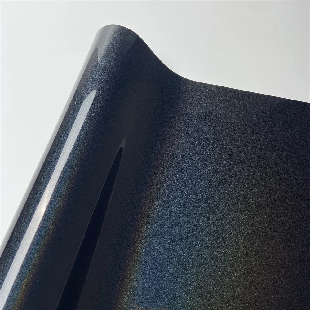 Car Wrap Schwarze Vinylfolie, glänzend, matt, Vinyl, gebürstete Chromfolie, luftblasenfrei, für Fahrzeug, Motorrad, Styling, Aufkleber – Detail 9