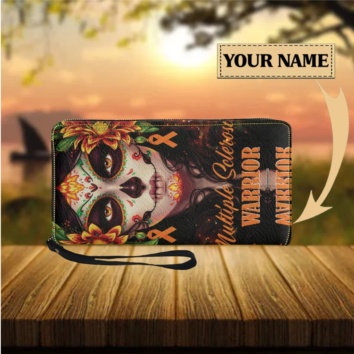 

Gothic Women Wallet Gift for People Catrina Calavera Sugar Skull Ladies Purse Zipper Long Card Holder Mexican Art Coin Case 2023