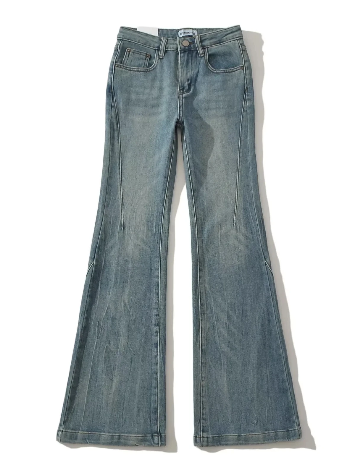 

Retro High Street Women's Skinny Jeans High Waist Design Sensation Elastic Slimming Hoof Pants Spring Autumn New Sle