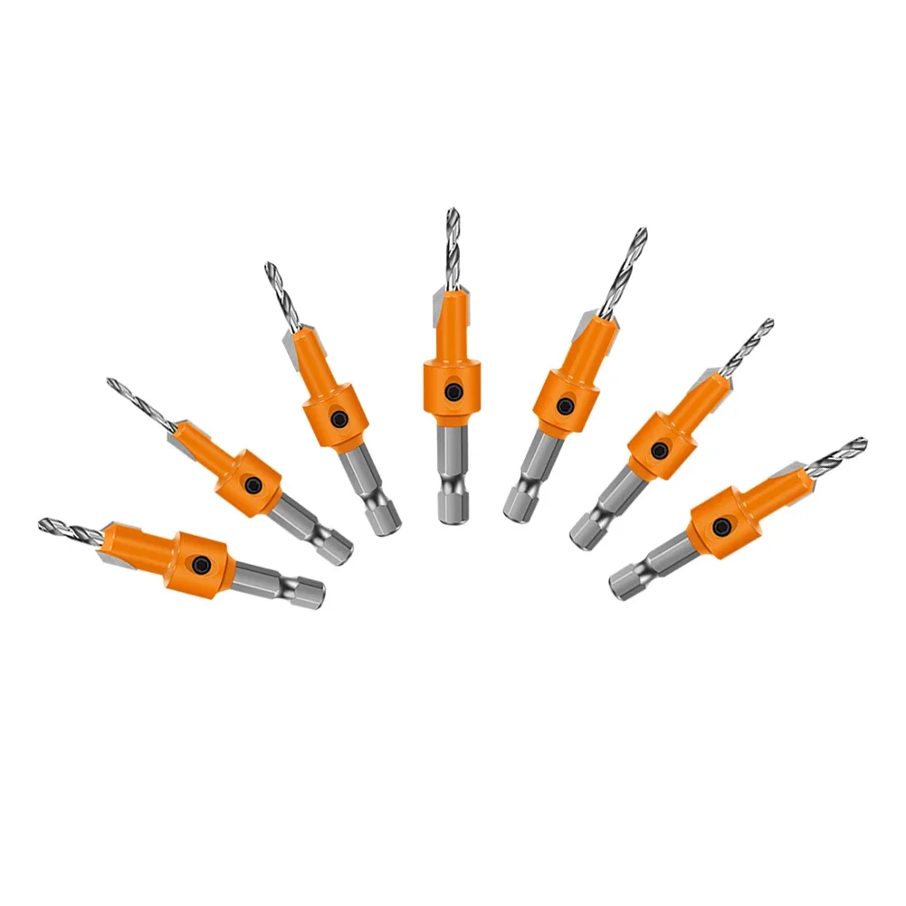 Hexagonal Shank Countersunk Drill Woodworking Drill Bits Screw Holes Double Edged Punch High Speed Steel Woodworking Tools