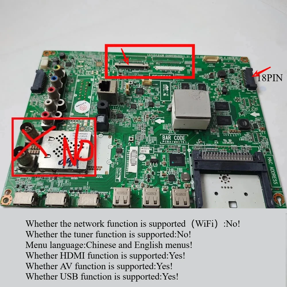 EAX65384003(1.2) EAX65384004 (1.5) Main Board For 42LB650V 47LB650V 47LB656V 50LB650V 55LB670V 42LB658V LCD TV Motherboard