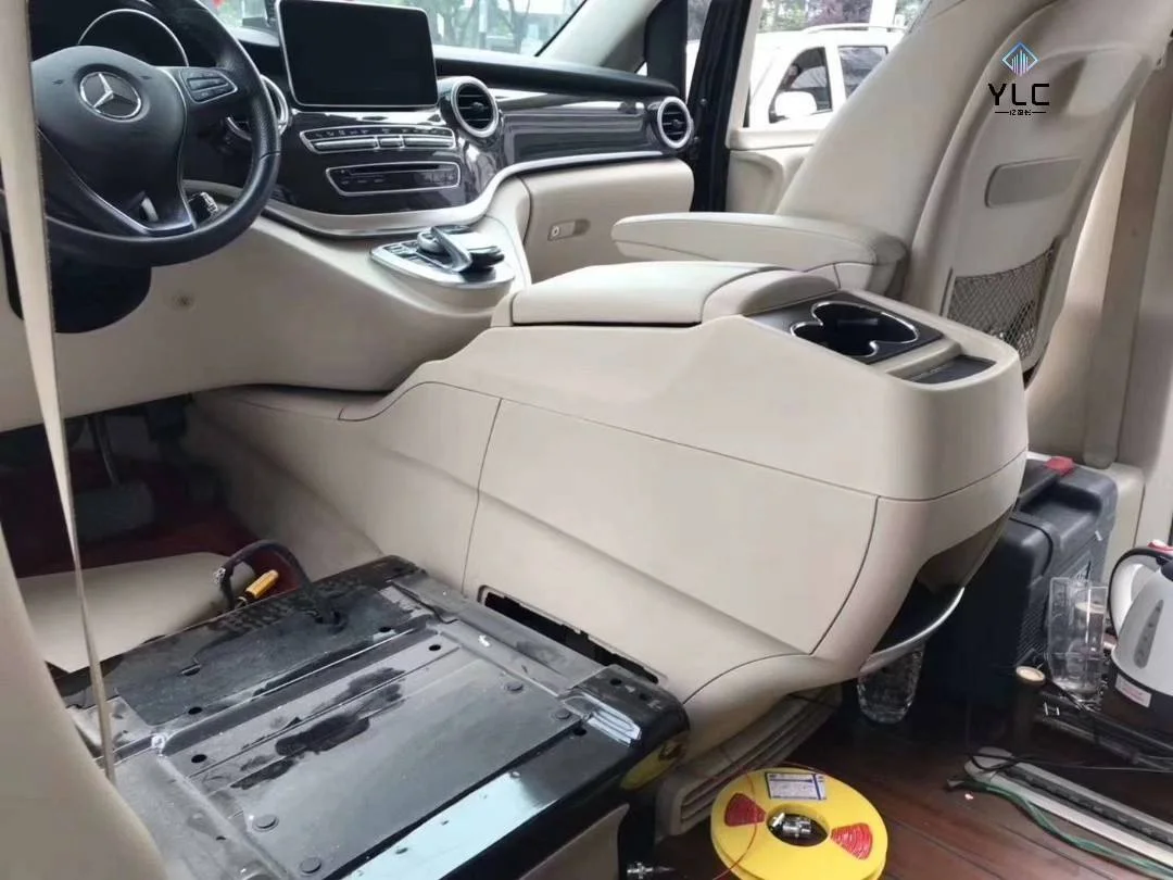 New Condition for V-Class Vito V250 V260 Leather Central Car Console Storage Box with Modified Armrest Cup Holder Front Position