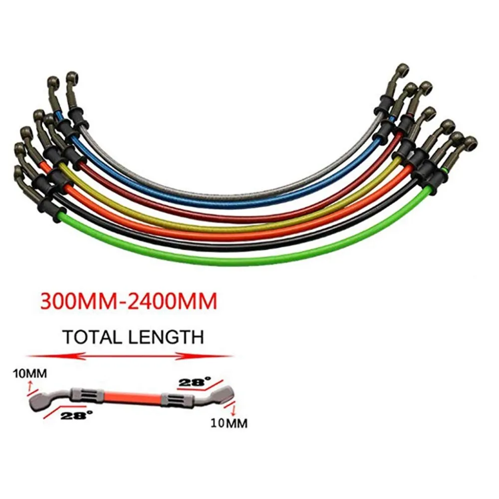 Motorcycle Dirt Bike Braided Steel Hydraulic Reinforce Brake line Clutch Oil Hose Tube 60cm-220cm for Kawasaki Suzuki harley