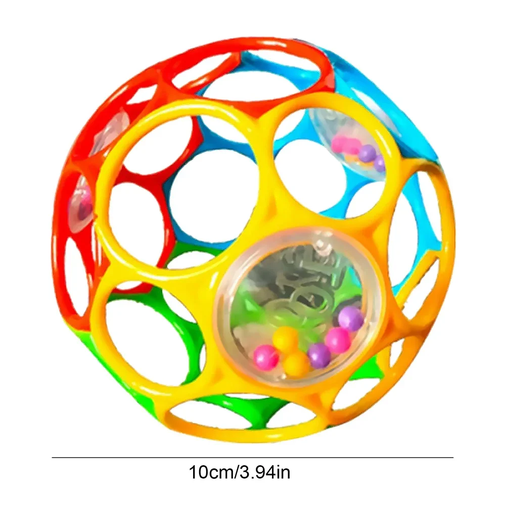 Bebê segurando bola oball grabber, chocalho do furo da bola, captura de mão, brinquedos bola macia