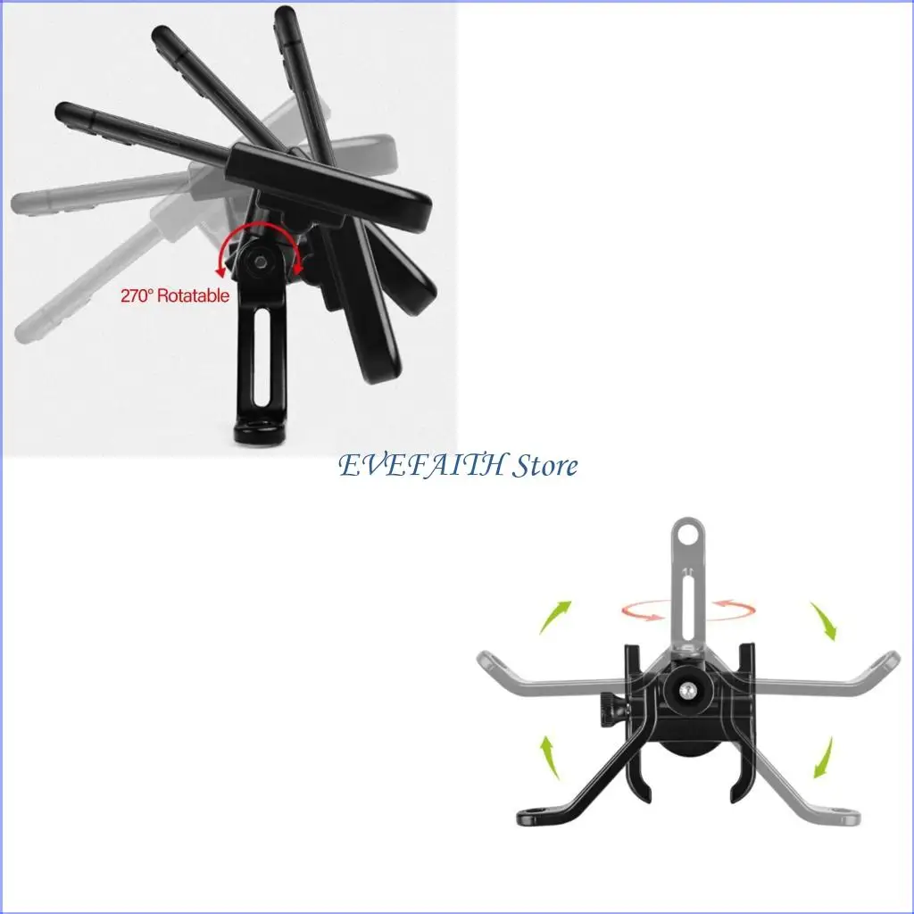 

124B Простой в установке алюминиевый кронштейн для крепления телефона на мотоцикле с антивибрационными функциями для городских