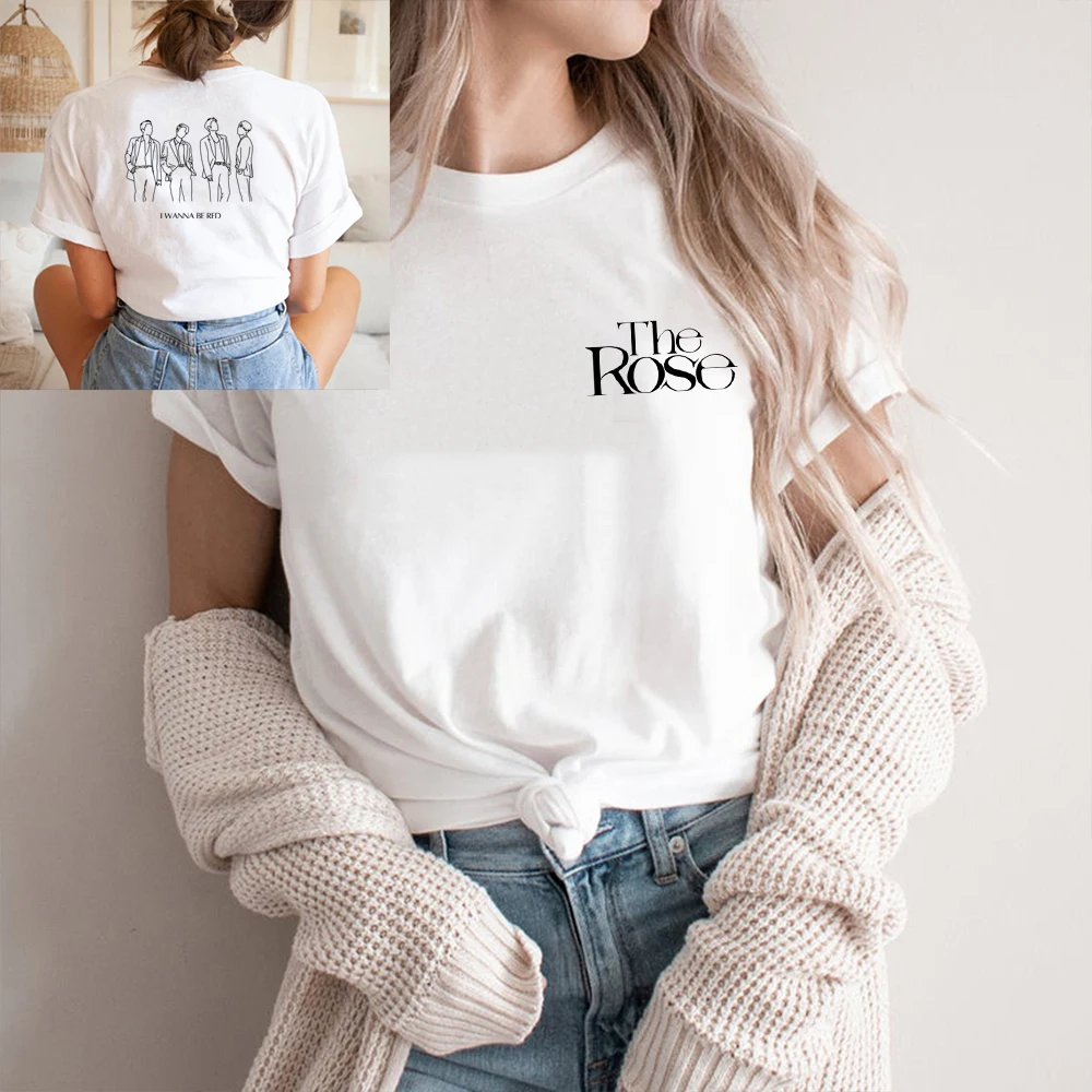 The Rose Back To Me Shirt Aesthetic Kpop Shirts The Rose Kpop Tshirt K-Rock Tees Trendy Harajuku Casual Tops Unisex Y2k Top