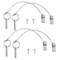 4PCS Length 160mm/6.3inch Quick Release Pin With Lanyard For Yacht Marine Trailer Stainless Steel Safety Tether Wire Boat Parts