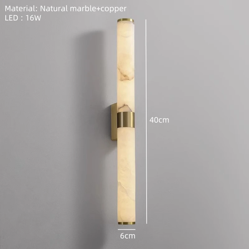 Spaanse Natuurlijke Marmeren LED Wandlamp Goud Koper Cilindrische Blaker Voor Hotel Salon Eetkamer Slaapkamer Dropshipping