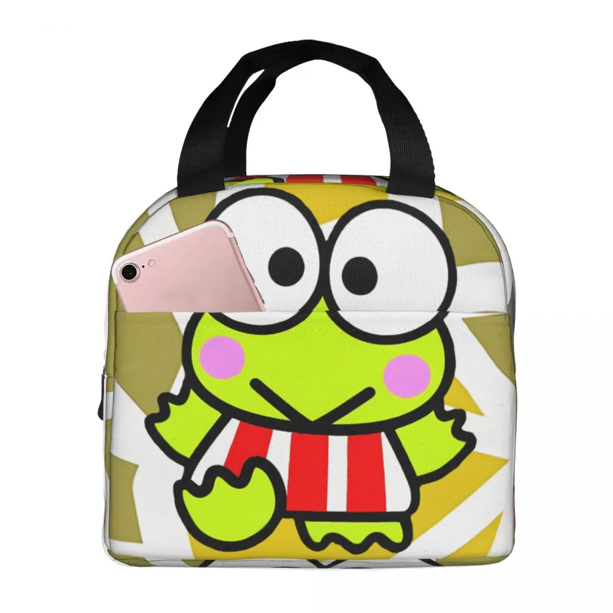 Dames Voedselzak Sanrio Koeler Draagbare Mode Kero Kero Keroppi Aluminiumfolie Insulationtravel Opbergzakken Voor Lunch