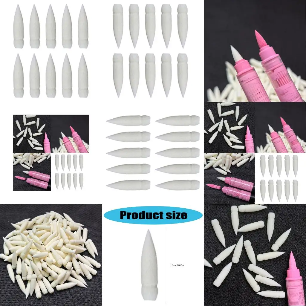  Nylon Bristles Brush Tip Replacements 1mm-4mm Line Wide for Acrylic Paint Pen