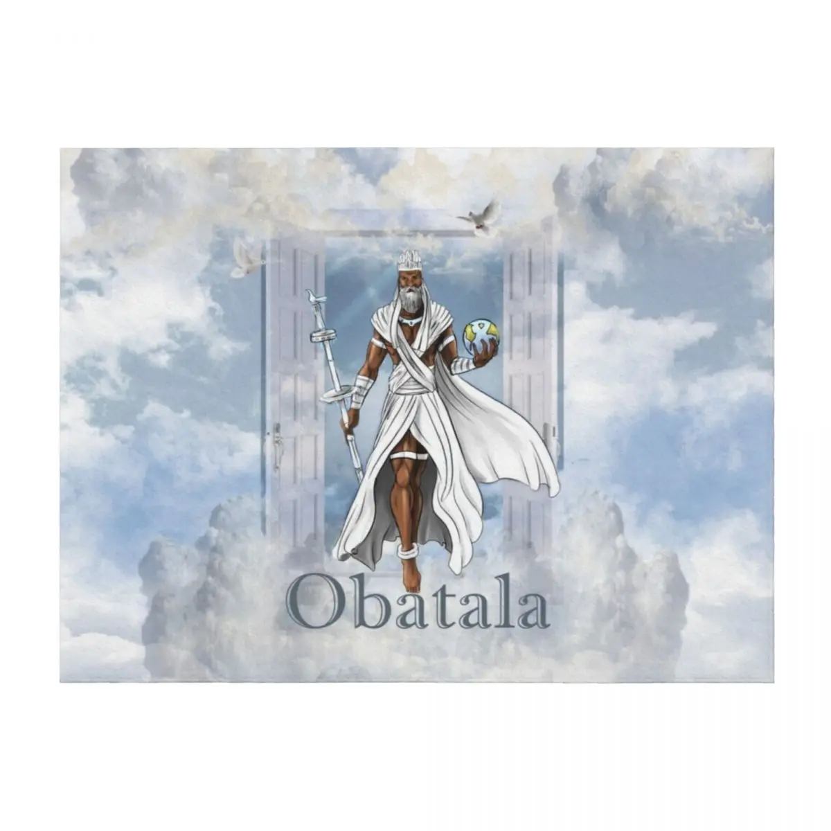 

Obatala the God of Creativity and Wisdom in the Yoruba Pantheon Throw Blanket for sofa Furry Travel Blankets