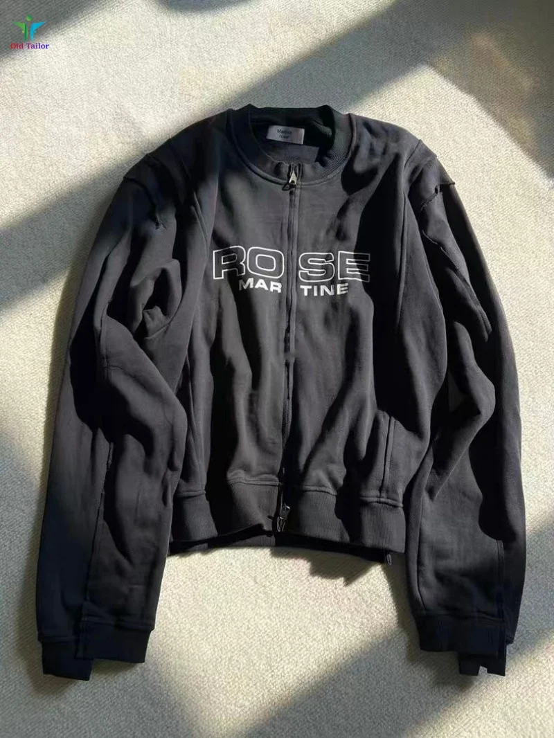 

Martine Rose Washed Deconstructed Лоскутная куртка на молнии Высококачественная зимняя мужская женская черная куртка премиум-класса 1:1