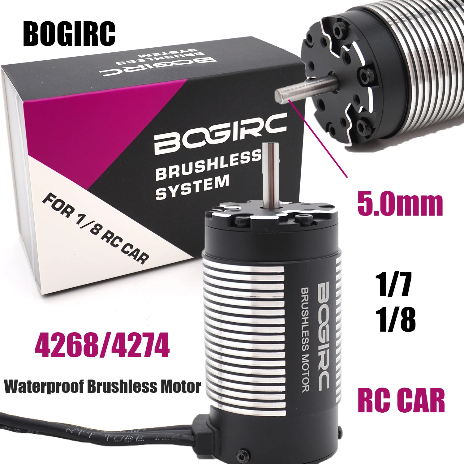 

BOGIRC 4268/4274 Waterproof Brushless Motor for ARRMA TRAXXAS Wltoys HSP 1/7 1/8 RC Monster Off-road Truck Model Car Accessories