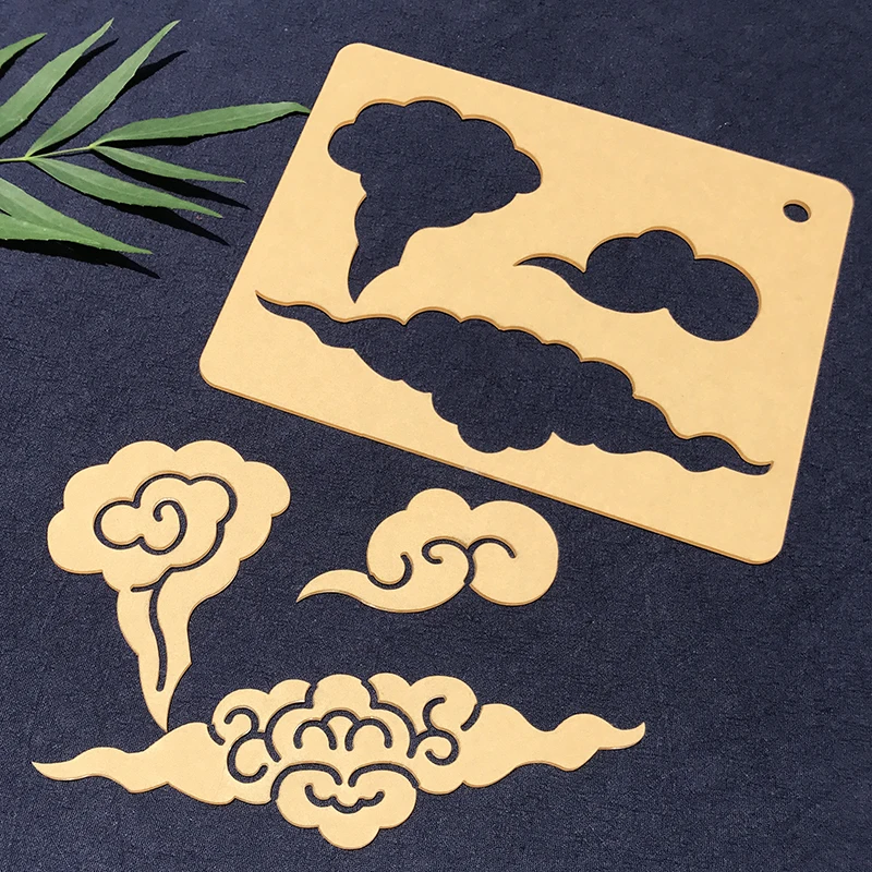

Chinese Style Auspicious Cloud Pattern, Embroidery Template Painting Description Template Hand Tool Rule