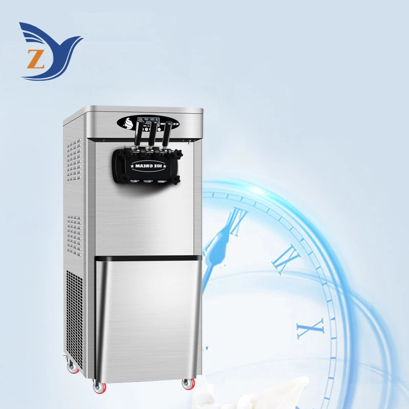 Ice Cream Machine ZY-618SDBA Stainless Steel LCD Panel Desktop Vertical Small Automatic Home Commercial Double Storage Cylinder