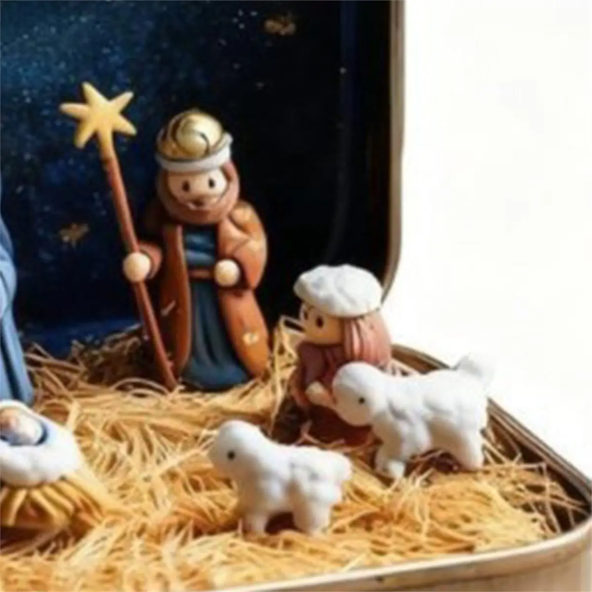 ✱Small Nativity Scene - Pocket Christmas Nativity Scene Set Small 3D Holy Figurines Religious Ornament Christmas