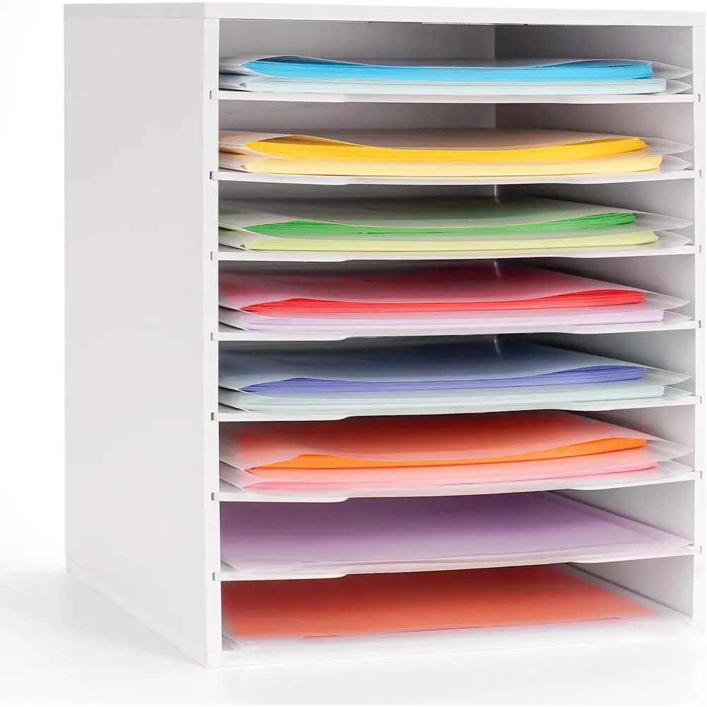 

Органайзер для хранения бумаги для скрапбукинга или подставка для хранения бумаги формата 12 x 12 дюймов, настольный органайзер для бумаги с 8 большими отделениями, il